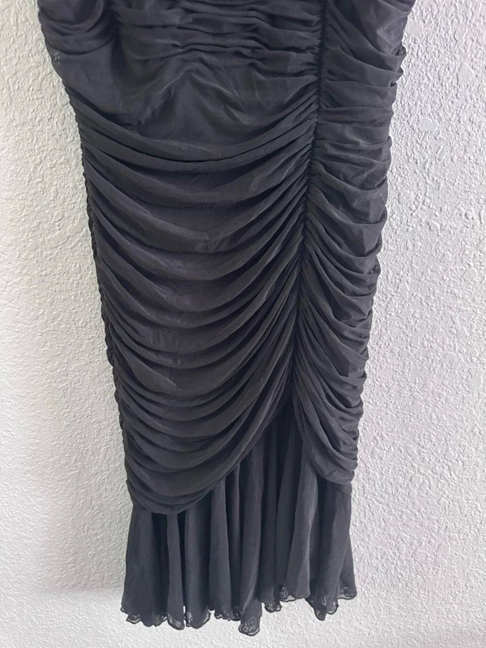 Tadashi Collection Black Ruched Cocktail Dress One Shoulder Jersey Bodycon M - Picture 4 of 14
